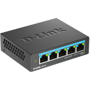 D-Link DMS-105 5-Port Multi-Gigabit Ethernet Switch (10/100Mbps/1G/2.5G), fanless, 25Gbps switching capacity